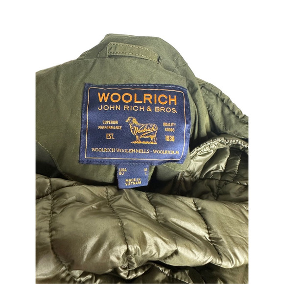 Woolrich Green Ramar Cloth Removable Down Jacket Lined Parka Size Medium Men's - Picture 11 of 16